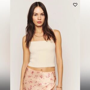 Reformation Eli Ribbed Sweater Tank Black NWT